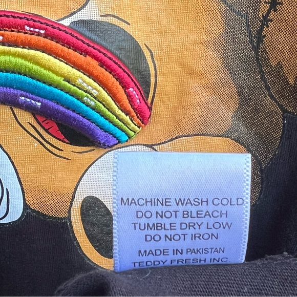 Teddy Fresh x Colorful Filth Rainbow Tee Mens Size L collab rare‎ - Picture 5 of 6